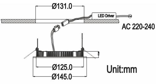 145mm CLPA round LED panel light